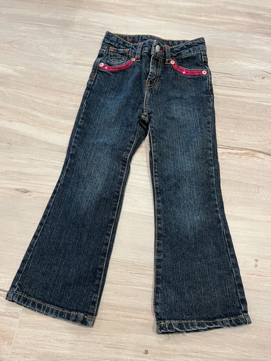 Levi's Other - Levi's Girls Dark Blue Denim Bootcut Jeans with Pink Sequin Accents Size 4T